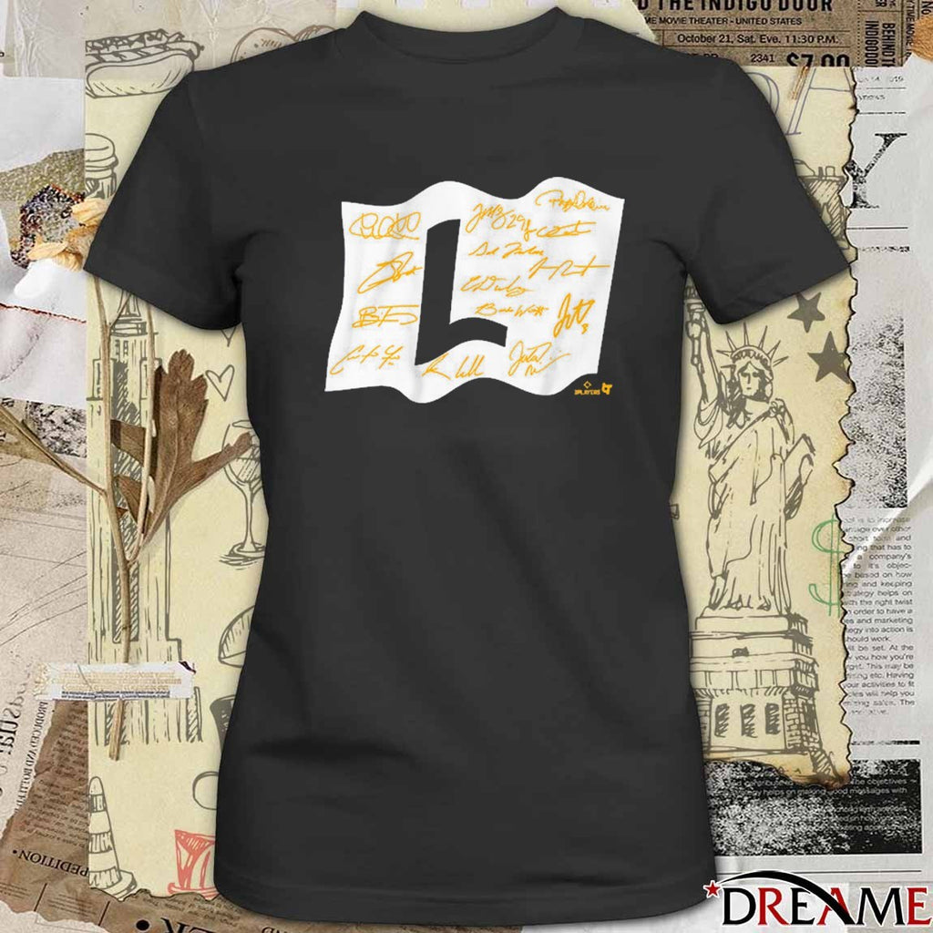 Milwaukee Brewers Baseball MLB Fly The L Flag Signatures t-shirt