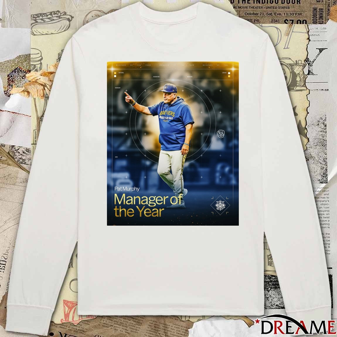 Milwaukee Brewers Pat Murphy 2025 National League Manager of the Year Poster t-shirt