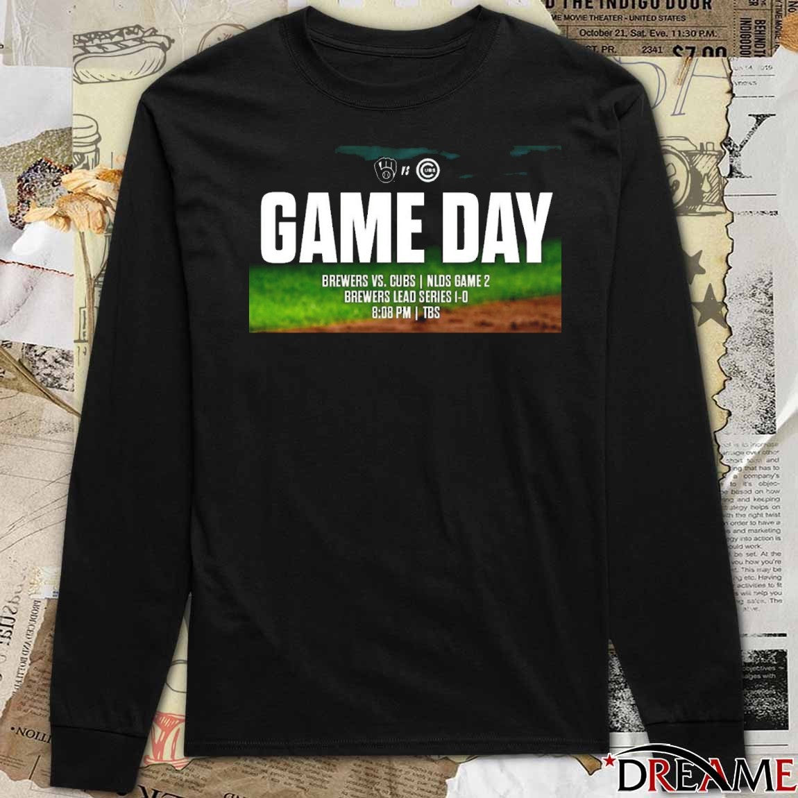 Milwaukee Brewers Vs Chicago Cubs NLDS Game 2 Brewers Lead The Series 1-0 t-shirt
