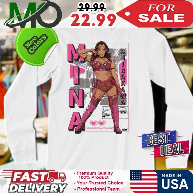 Mina Shirakawa Everybody Wants Mina Wrestling Comfort Colors Shirt