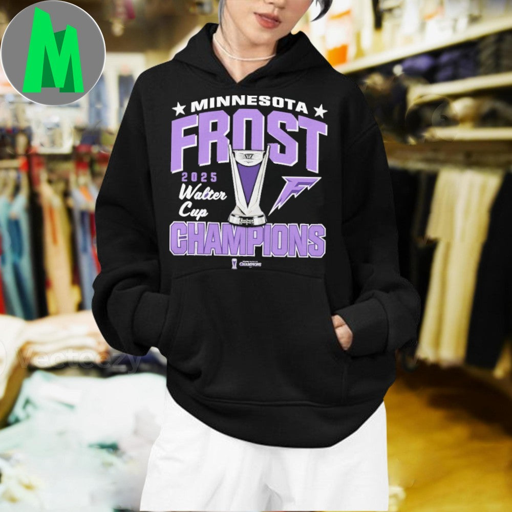Minnesota Frost 2025 PWHL Walter Cup Champions T-Shirt Ice Hockey Fan Tee