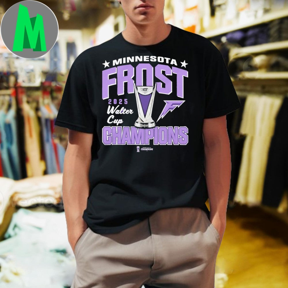 Minnesota Frost 2025 PWHL Walter Cup Champions T-Shirt Ice Hockey Fan Tee