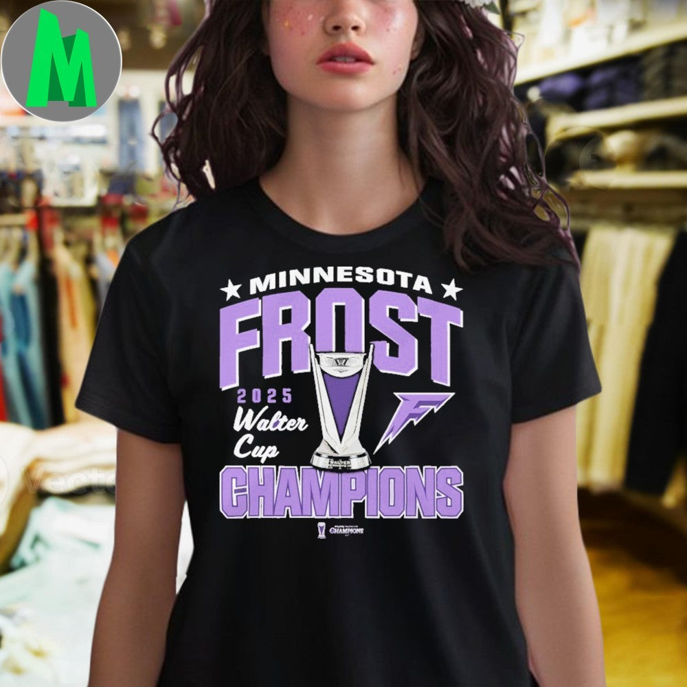 Minnesota Frost 2025 PWHL Walter Cup Champions T-Shirt Ice Hockey Fan Tee