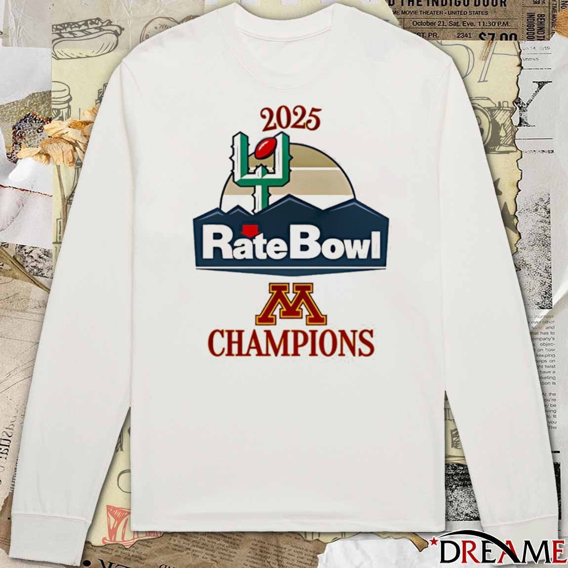 Minnesota Golden Gophers 2025 Rate Bowl Champions t-shirt