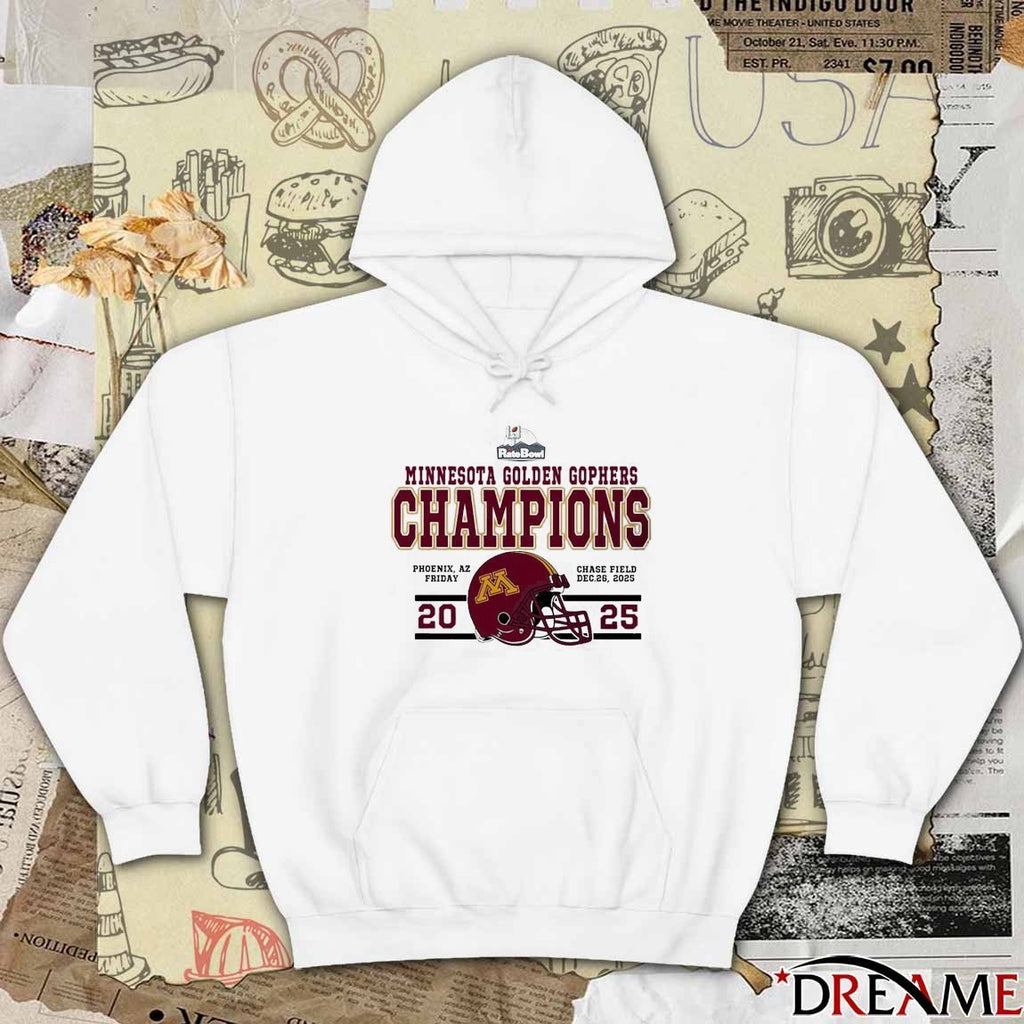 Minnesota Golden Gophers Football Named To Champions 2025 Rate Bowl Phoenix AZ Chase Field t-shirt