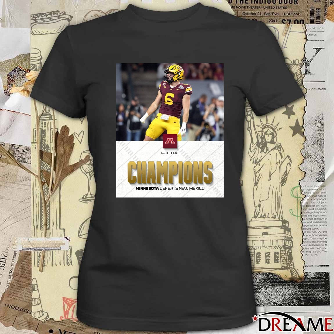 Minnesota Golden Gophers defeated New Mexico Lobos 2025 Rate Bowl Champions Poster t-shirt