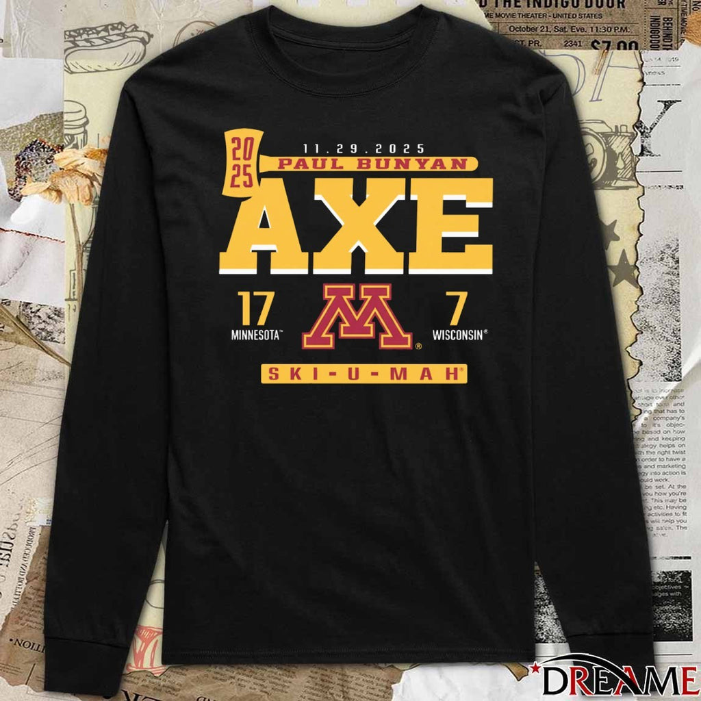 Minnesota Golden Gophers vs. Wisconsin Badgers 11.29.2025 Paul Bunyan’s Axe Score 17 – 7 t-shirt