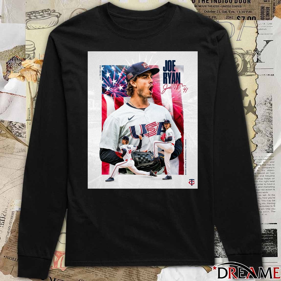 Minnesota Twins Joe Ryan 2026 World Baseball Classic Signature Poster t-shirt