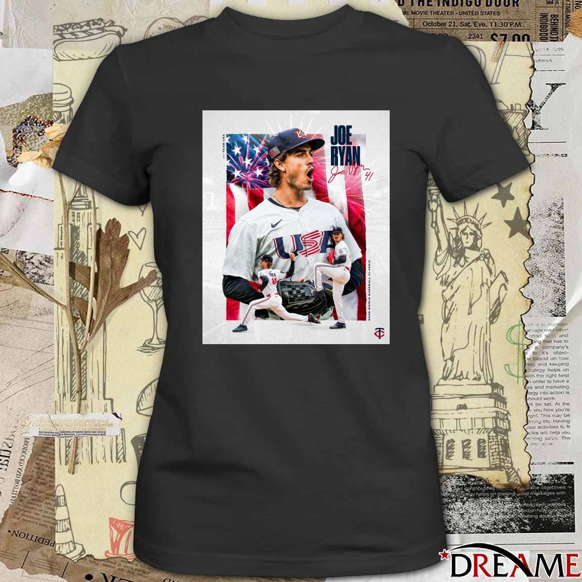 Minnesota Twins Joe Ryan 2026 World Baseball Classic Signature Poster t-shirt
