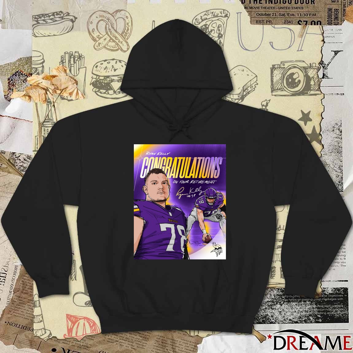 Minnesota Vikings Ryan Kelly Congratulations On Your Retirement Signature Poster t-shirt