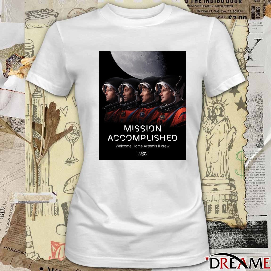 Mission Accomplished Welcome Home Artemis II Crew Team Trump Poster t-shirt