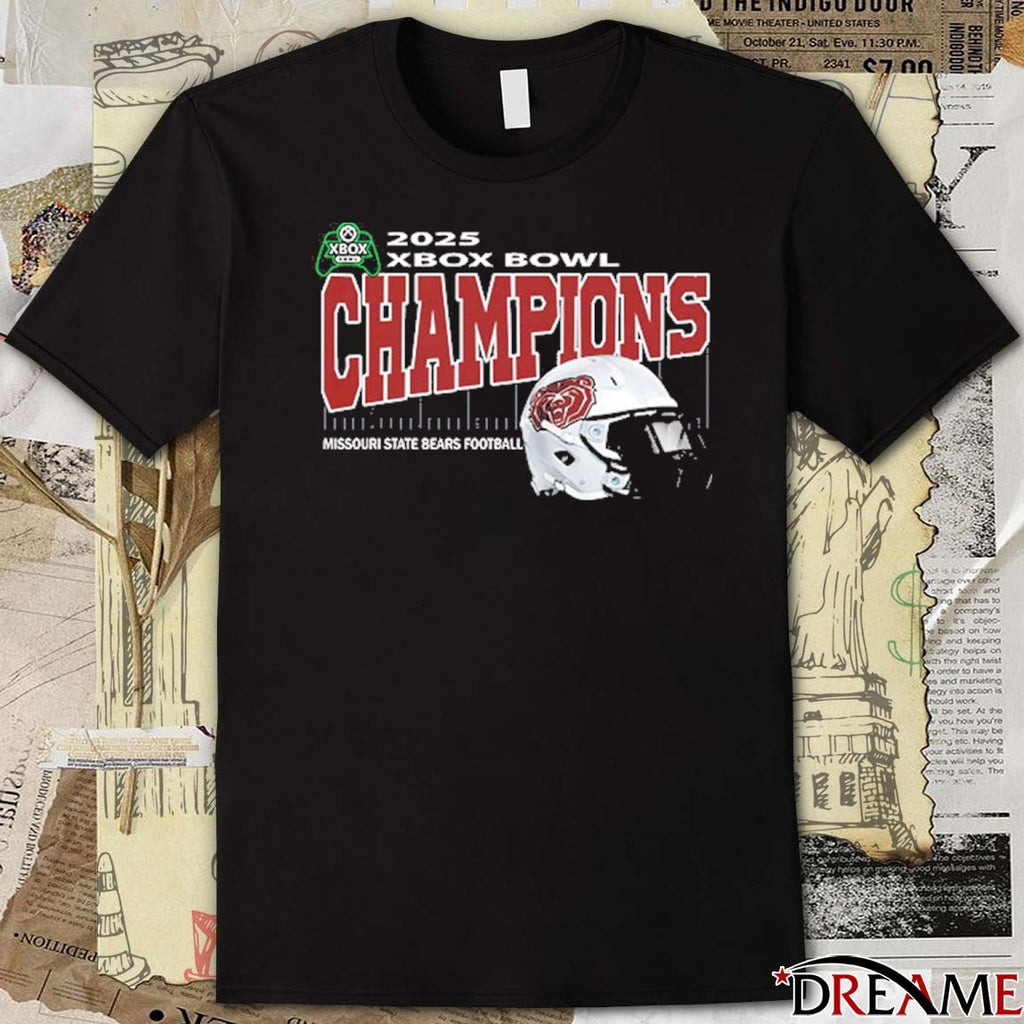 Missouri State Bears 2025 Xbox Bowl Champions Ford Center Frisco Texas December 18th Helmet t-shirt