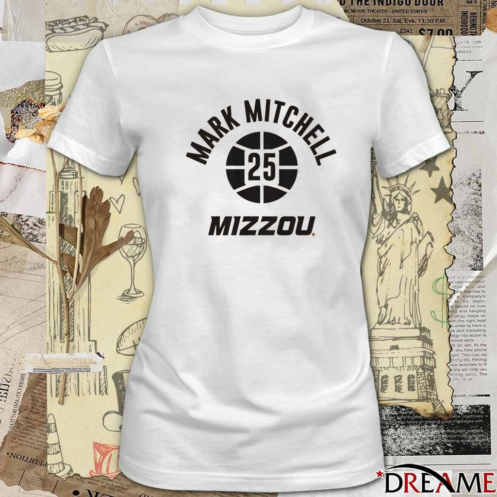 Missouri Tigers Basketball Mark Mitchell Name Number Ball t-shirt
