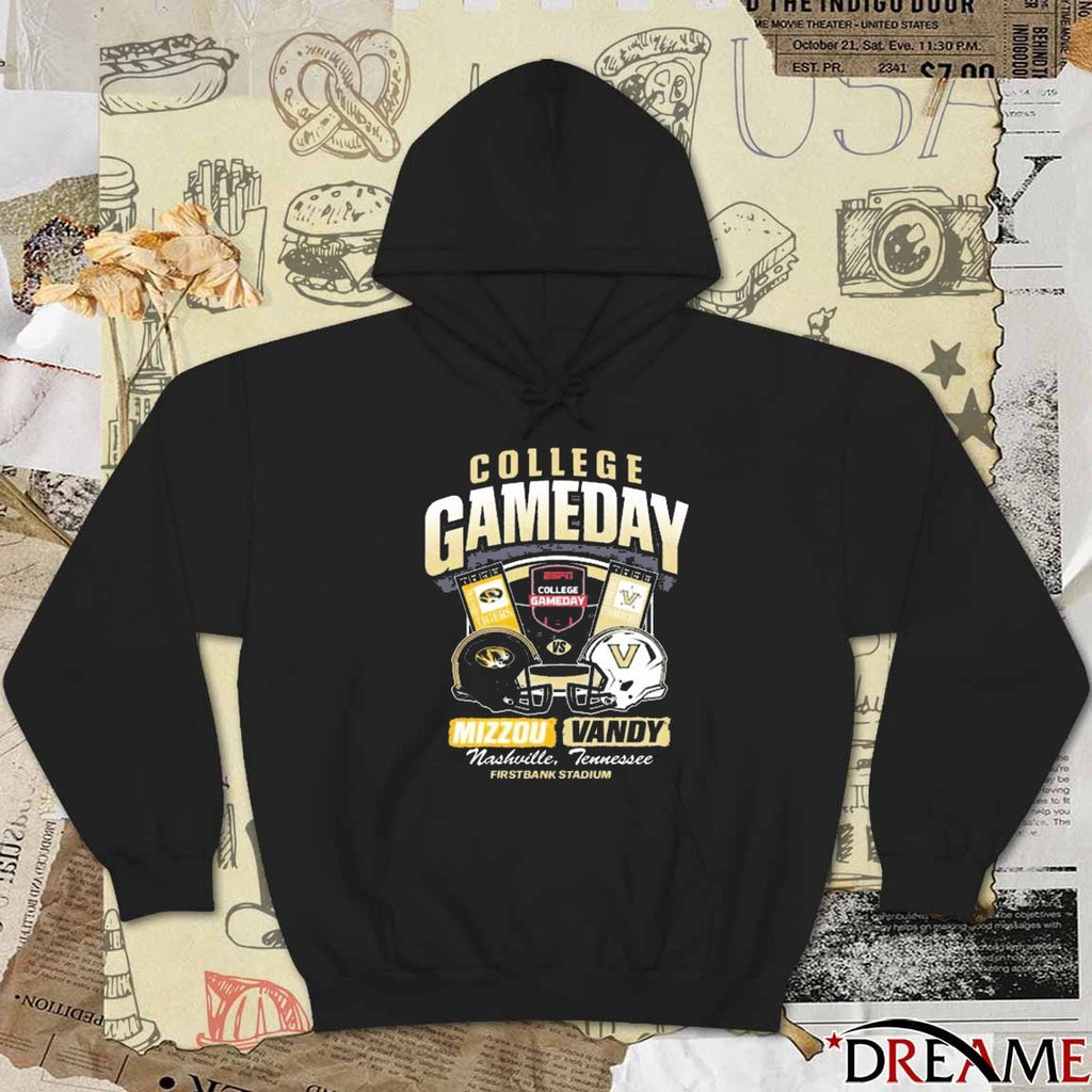 Missouri Tigers Vs. Vanderbilt Commodores 2025 ESPN College GameDay Nashville TN Firstbank Stadium Ticket t-shirt