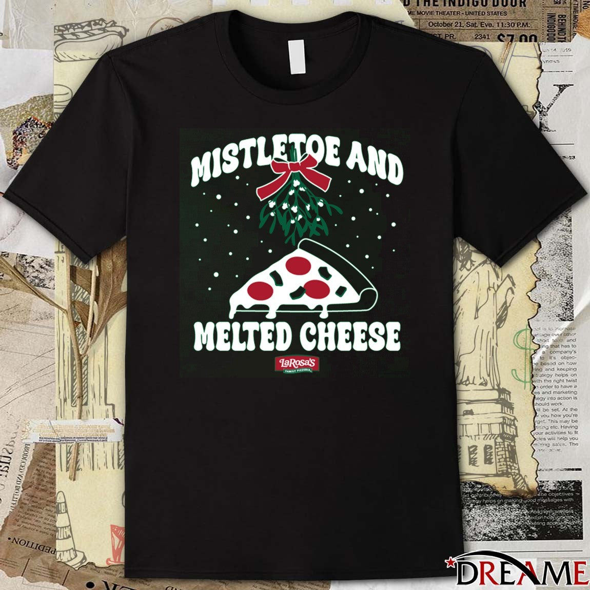 Mistletoe and Melted Cheese Christmas 2025 t-shirt