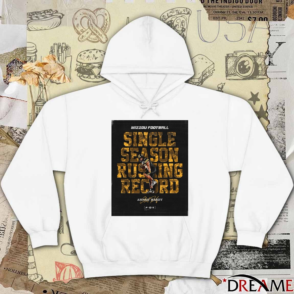 Mizzou Football Ahmad Hardy Single Season Rushing Record Signature Poster t-shirt