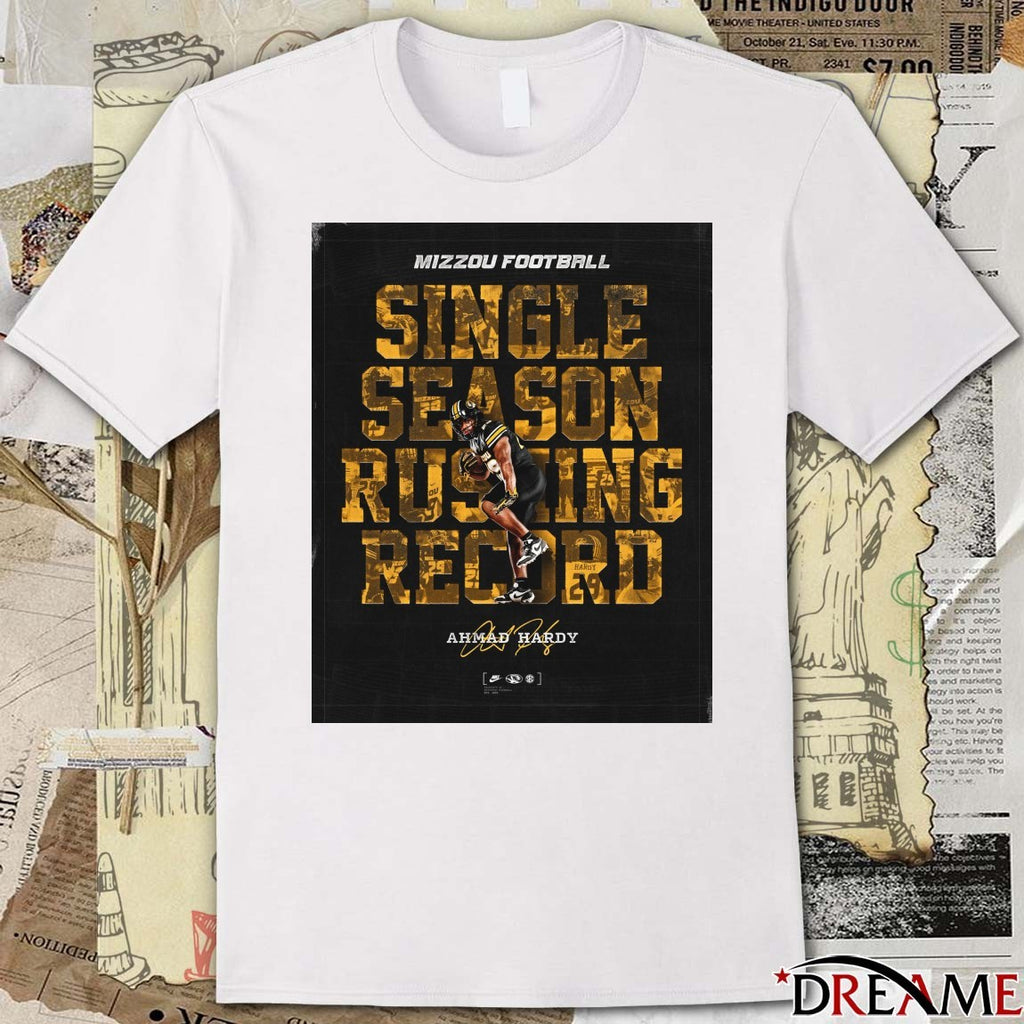 Mizzou Football Ahmad Hardy Single Season Rushing Record Signature Poster t-shirt