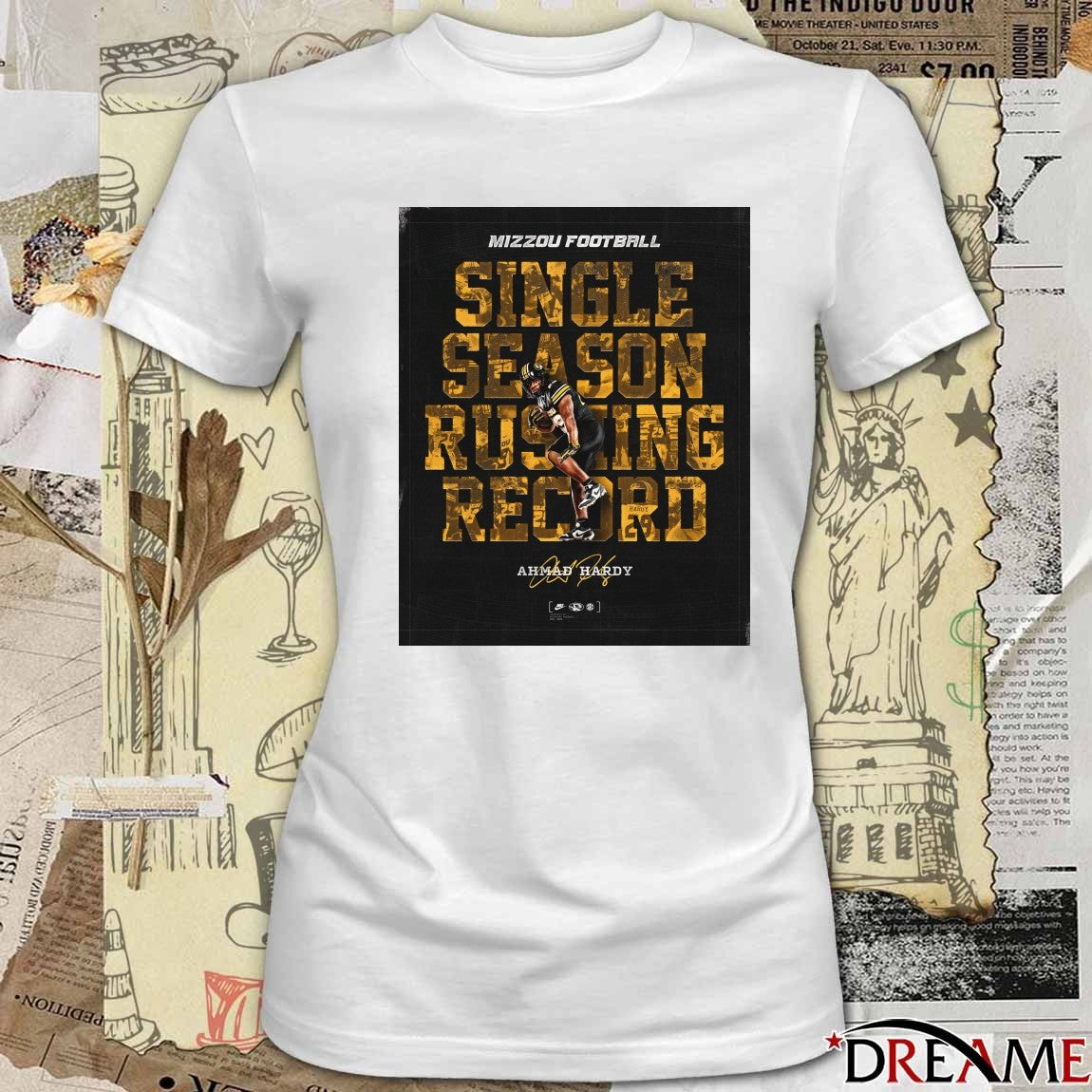 Mizzou Football Ahmad Hardy Single Season Rushing Record Signature Poster t-shirt