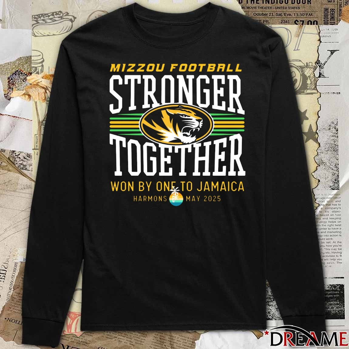 Mizzou Football Stronger Together Won By One To Jamaica Harmons May 2025 t-shirt