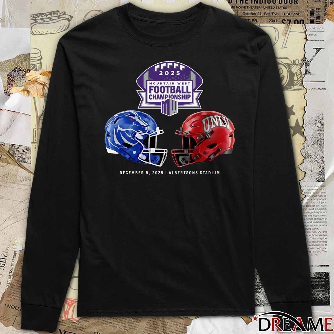 Mountain West Football Championship Boise State Vs. UNLV December 5, 2025 Albertsons Stadium t-shirt
