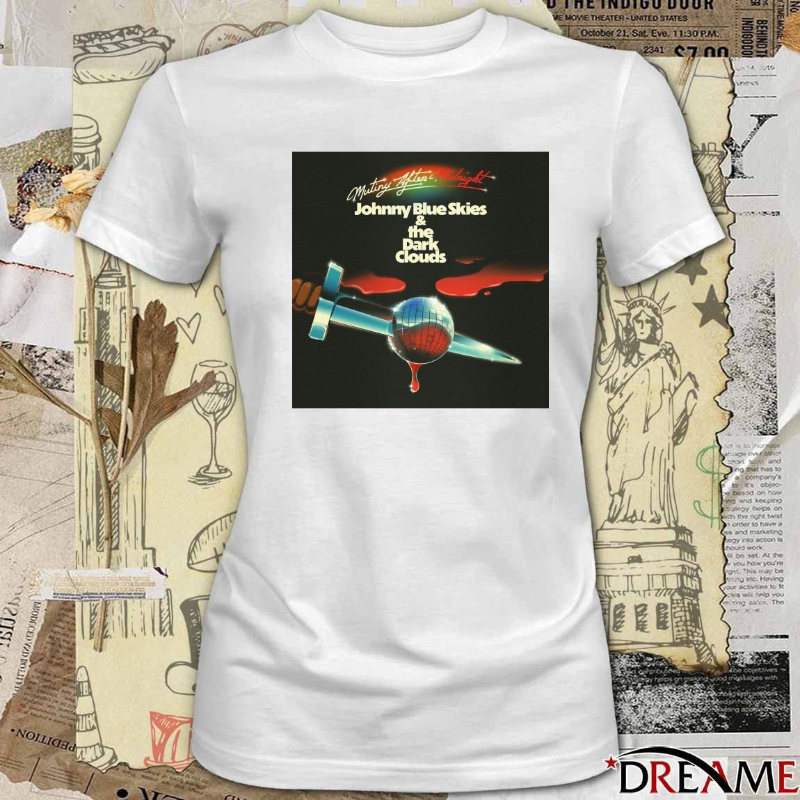 Mutiny After Midnight Johnny Blue Skies and the Dark Clouds Poster 2026 t-shirt