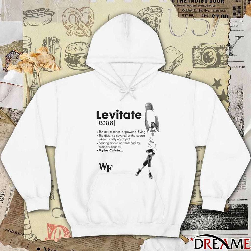 Myles Colvin Levitate Definition Wake Forest Demon Deacons Basketball t-shirt