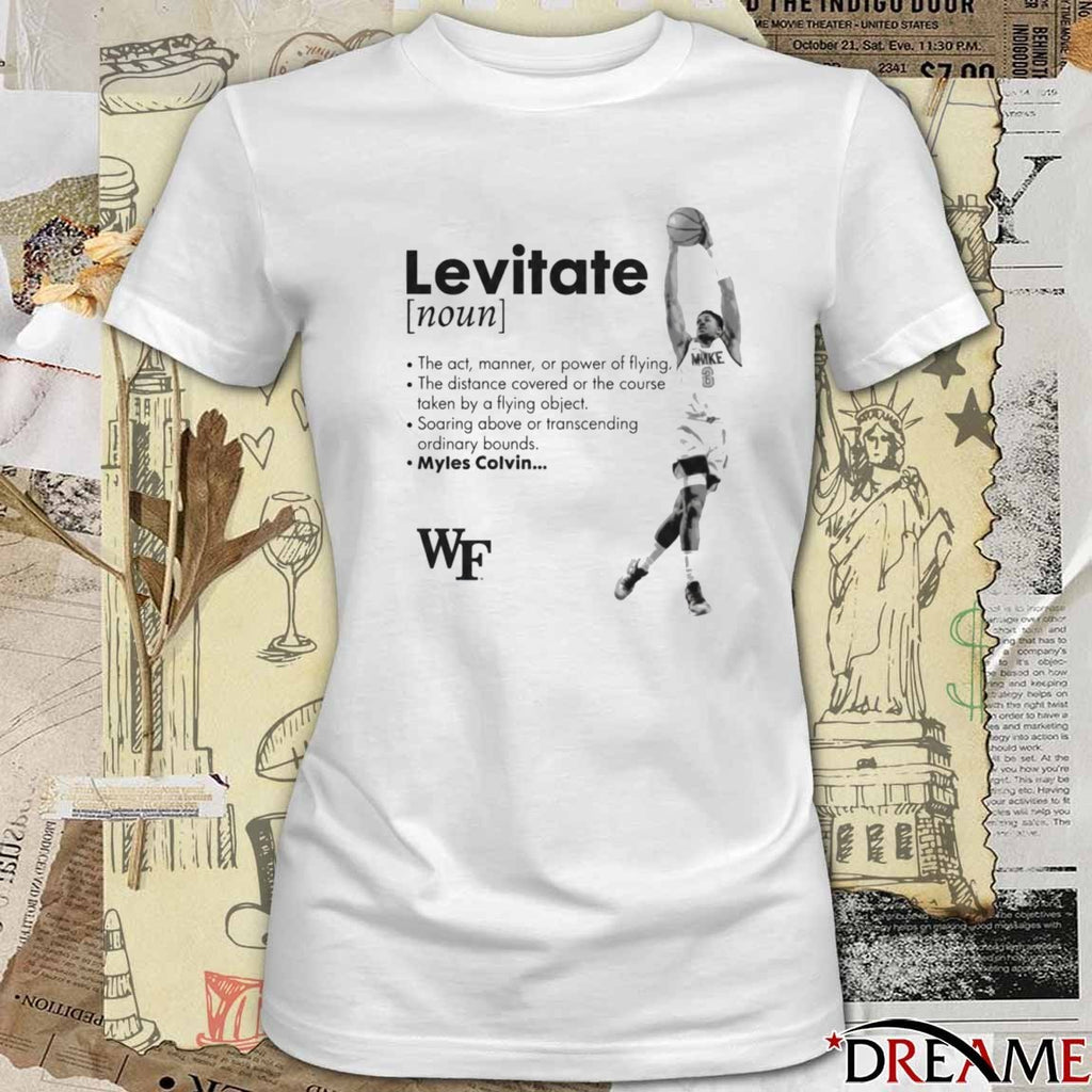 Myles Colvin Levitate Definition Wake Forest Demon Deacons Basketball t-shirt