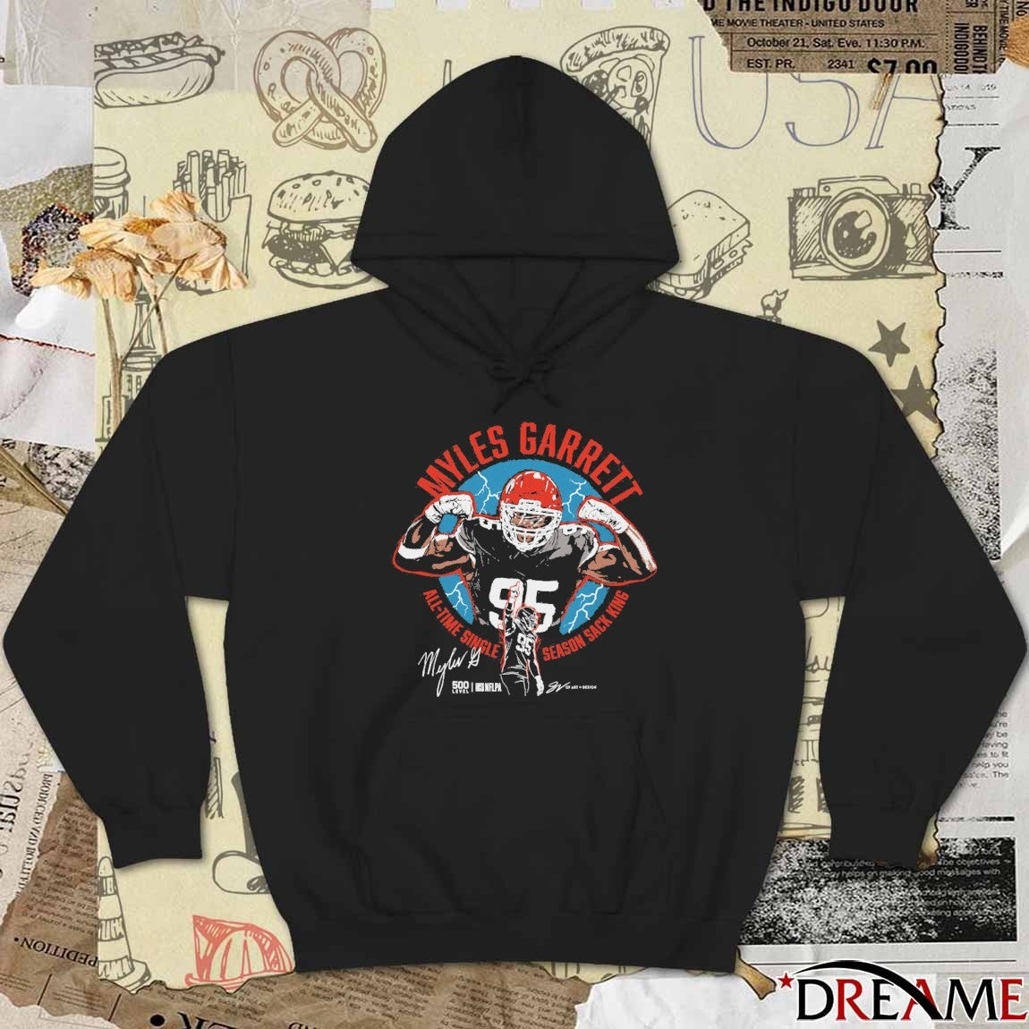 Myles Garrett Cleveland All-Time Single Season Sack King Signature t-shirt