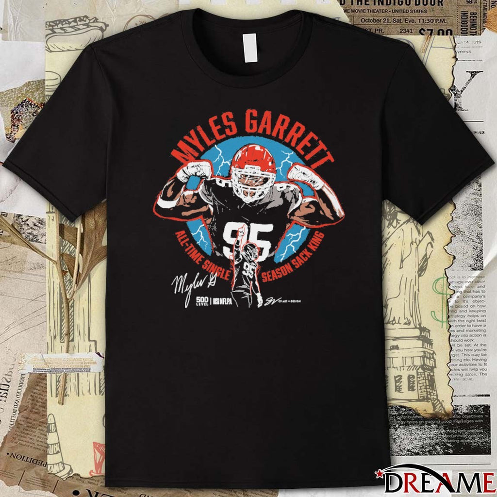 Myles Garrett Cleveland All-Time Single Season Sack King Signature t-shirt
