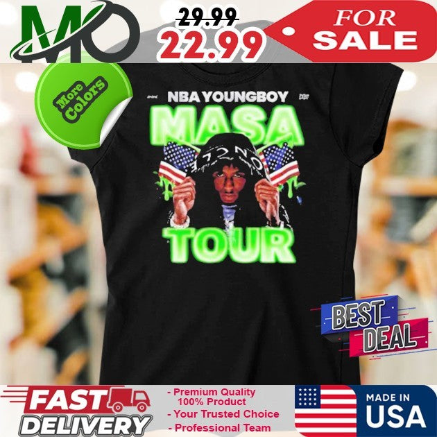 NBA Youngboy Masa Tour 2025 Schedule Flag America Tour Shirt