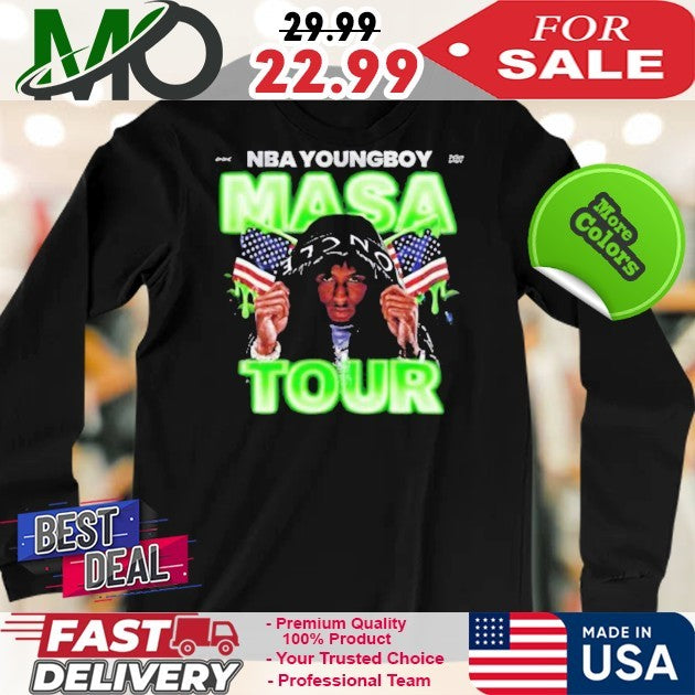 NBA Youngboy Masa Tour 2025 Schedule Flag America Tour Shirt