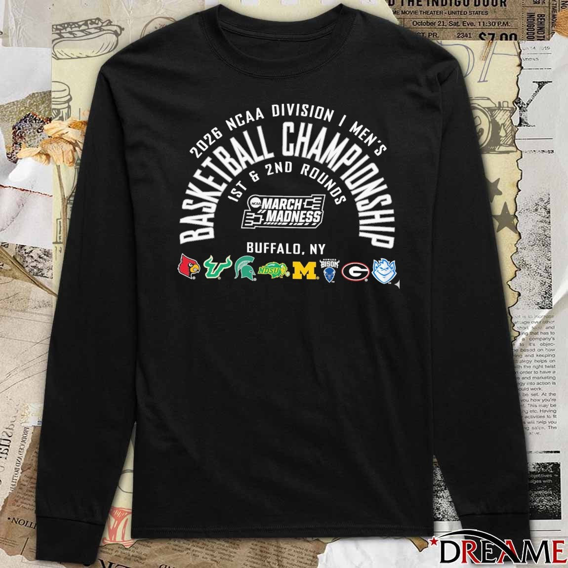 NCAA Division I Men’s Basketball Championship 2026 March Madness Buffalo NY Logos t-shirt