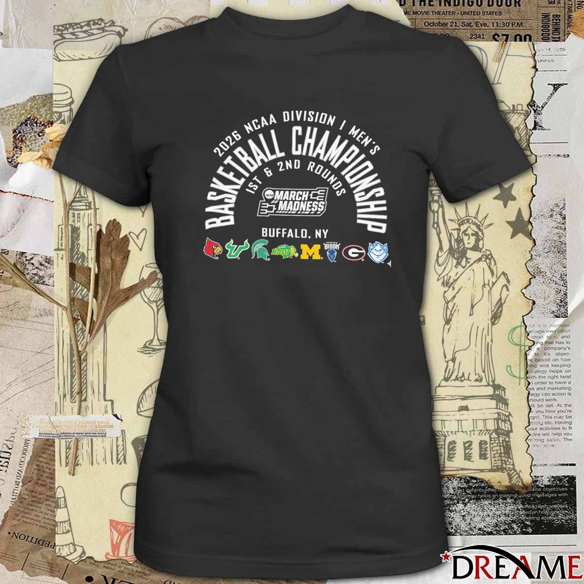NCAA Division I Men’s Basketball Championship 2026 March Madness Buffalo NY Logos t-shirt