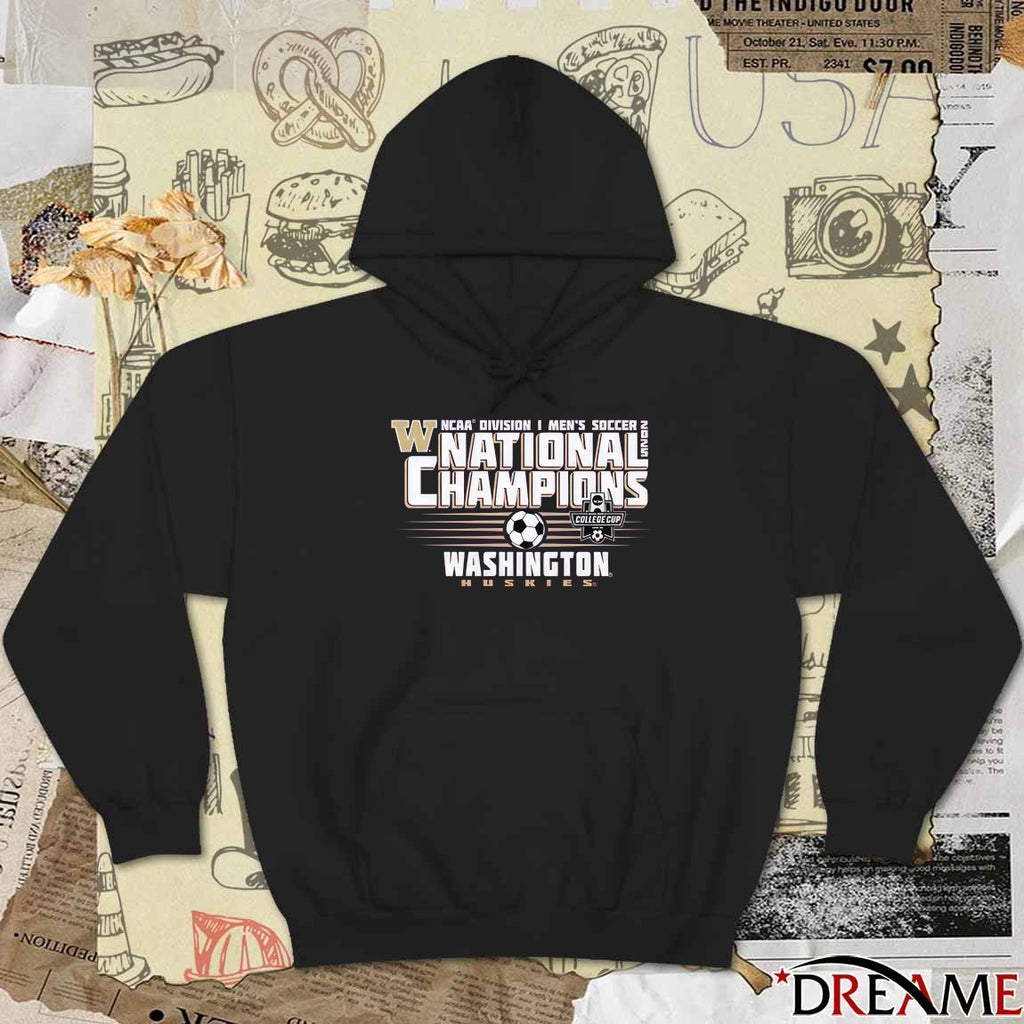 NCAA Division I Men’s Soccer 2025 National Champions Washington Huskies Logos t-shirt