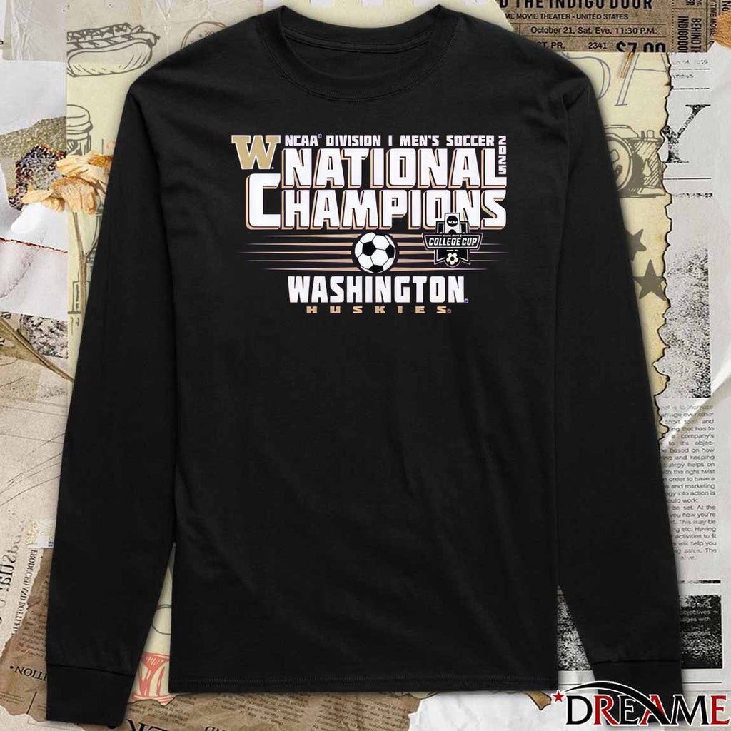 NCAA Division I Men’s Soccer 2025 National Champions Washington Huskies Logos t-shirt