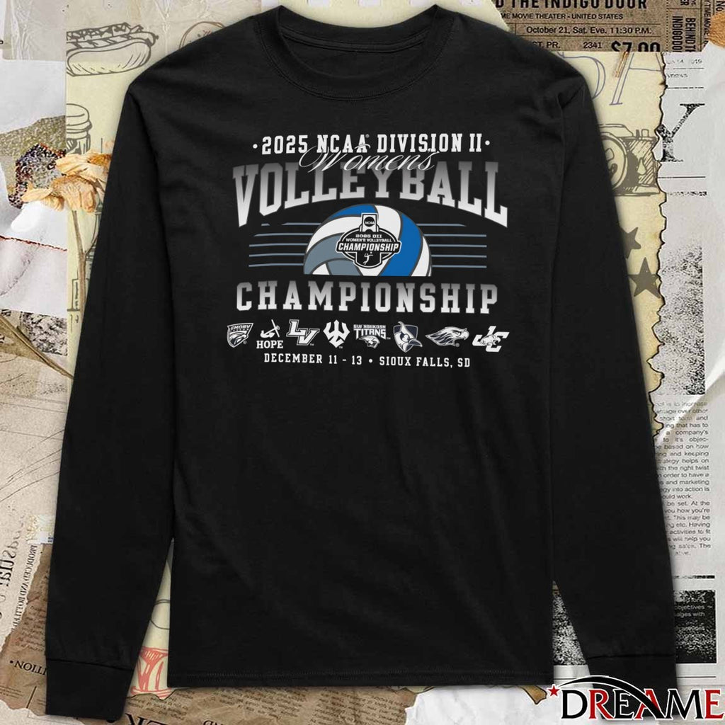 NCAA Division II Women’s Volleyball Championship December 11-13 Sioux Falls SD 2025 t-shirt