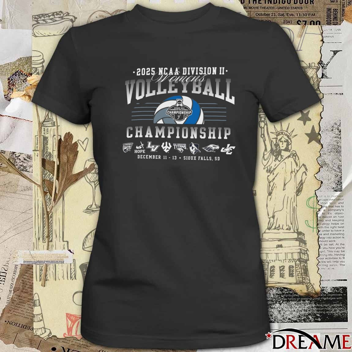 NCAA Division II Women’s Volleyball Championship December 11-13 Sioux Falls SD 2025 t-shirt