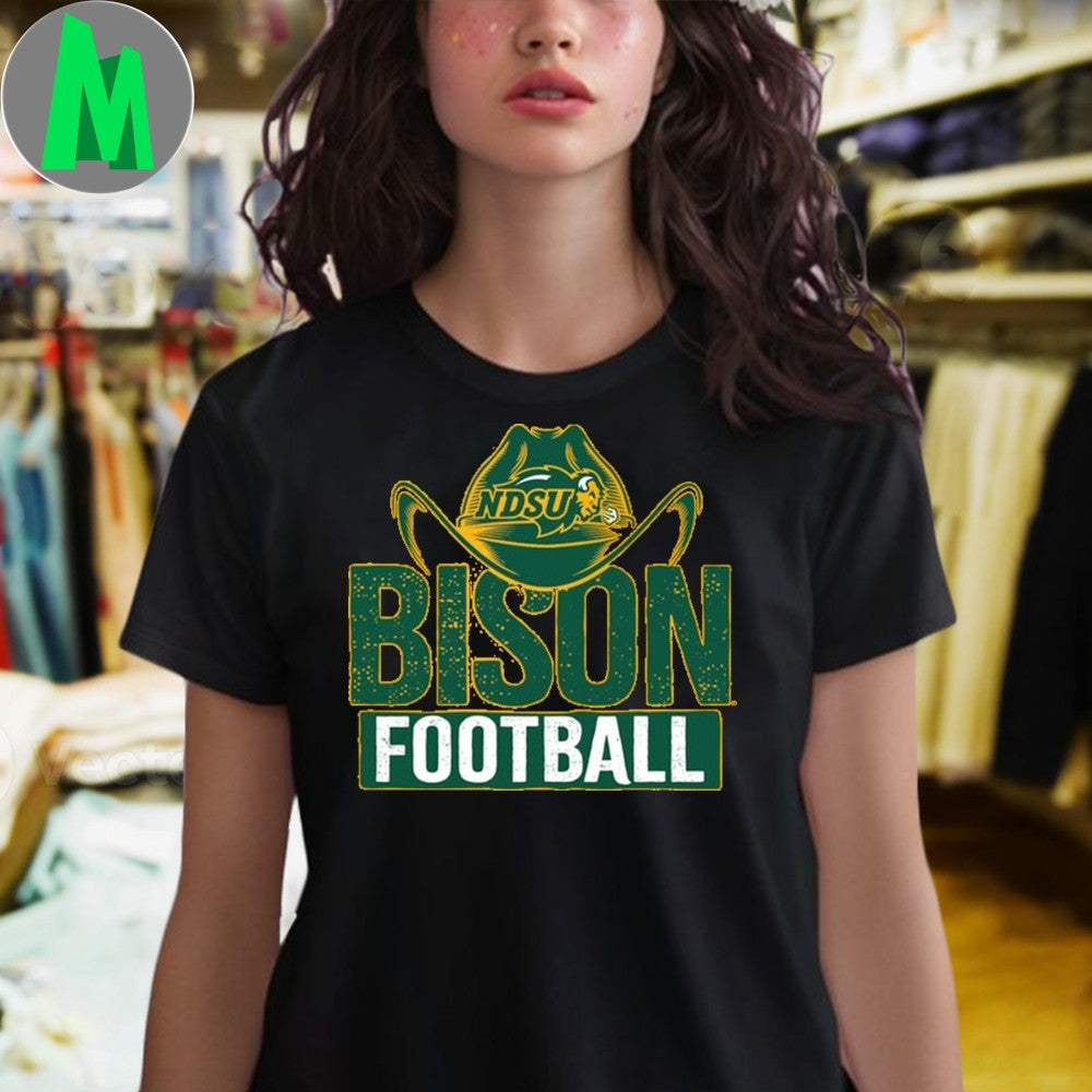 NDSU Bison Football Cowboy Hat Gold T-Shirt