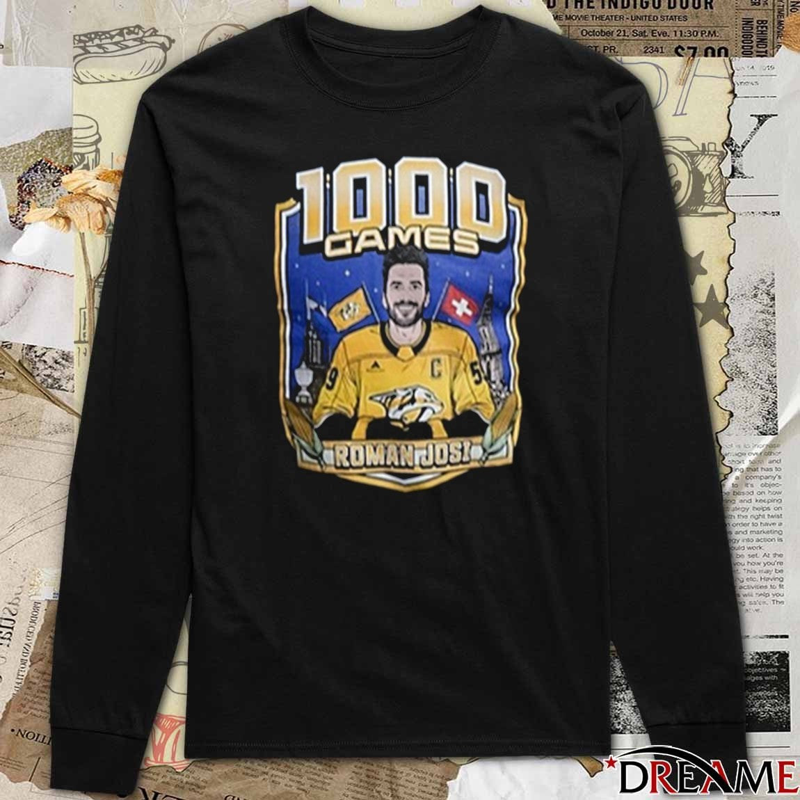 Nashville Predators Hockey Roman Josi 1,000th Game t-shirt