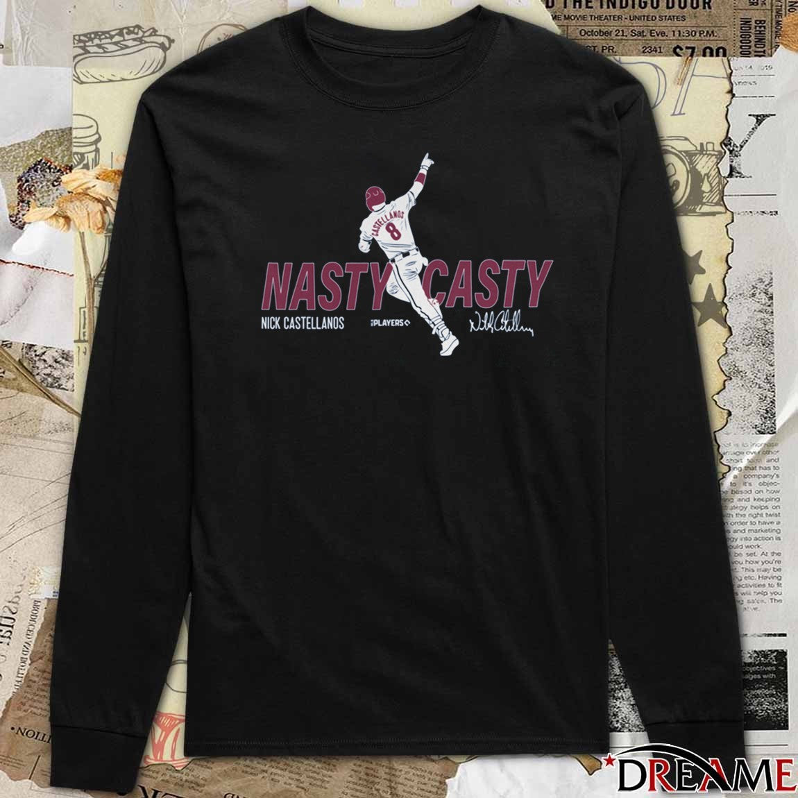Nasty Casty Nick Castellands Philadelphia Phillies MLB Slash Line Signature t-shirt