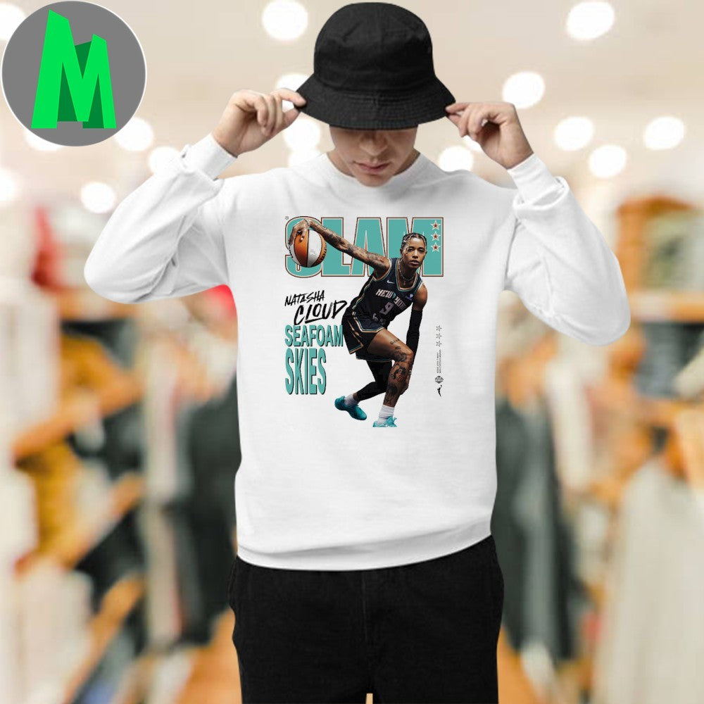 Natasha Cloud Seafoam Skies Slam Cover Basketball T-Shirt WNBA Fan Apparel