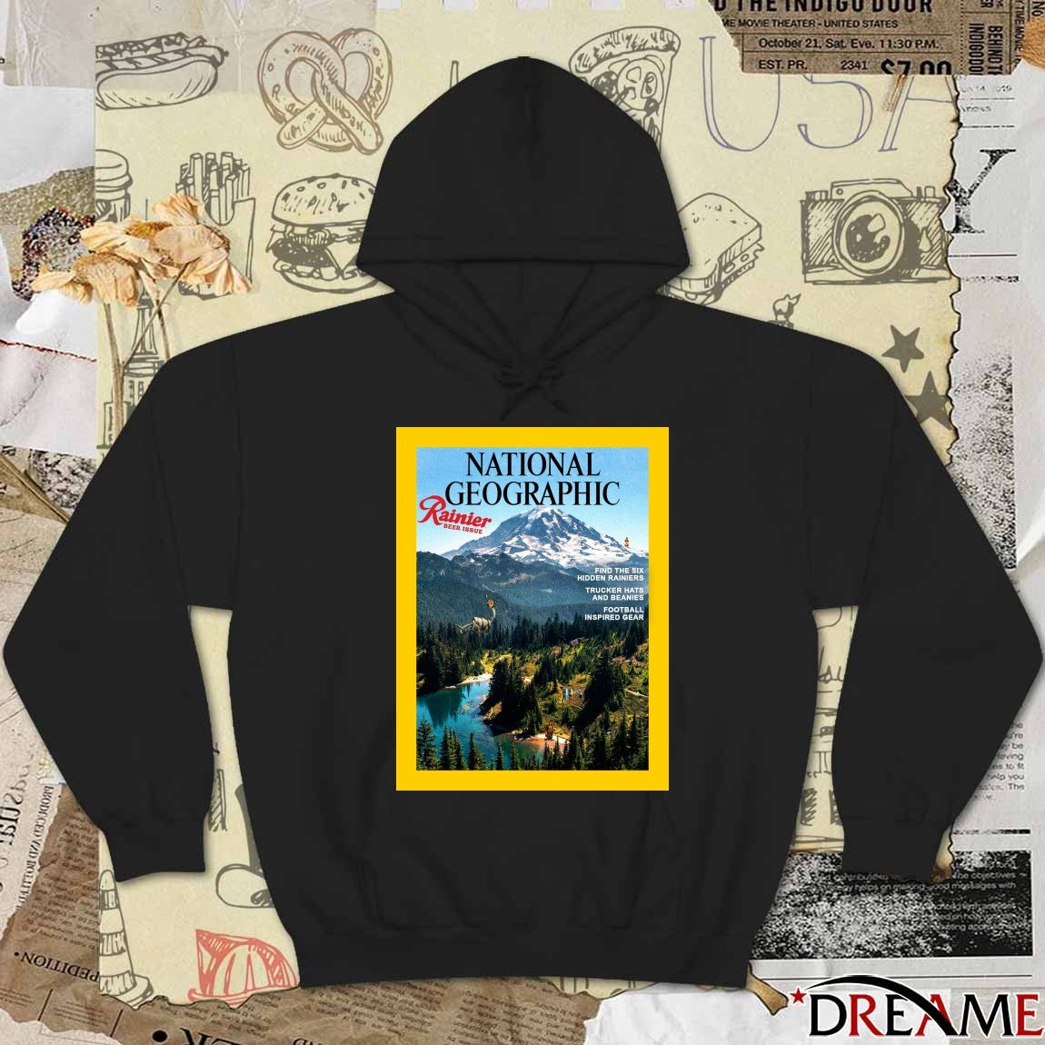National Geographic Rainier Beer Issue Find The Six Hidden Rainiers Trucker Hats And Beanies Poster t-shirt