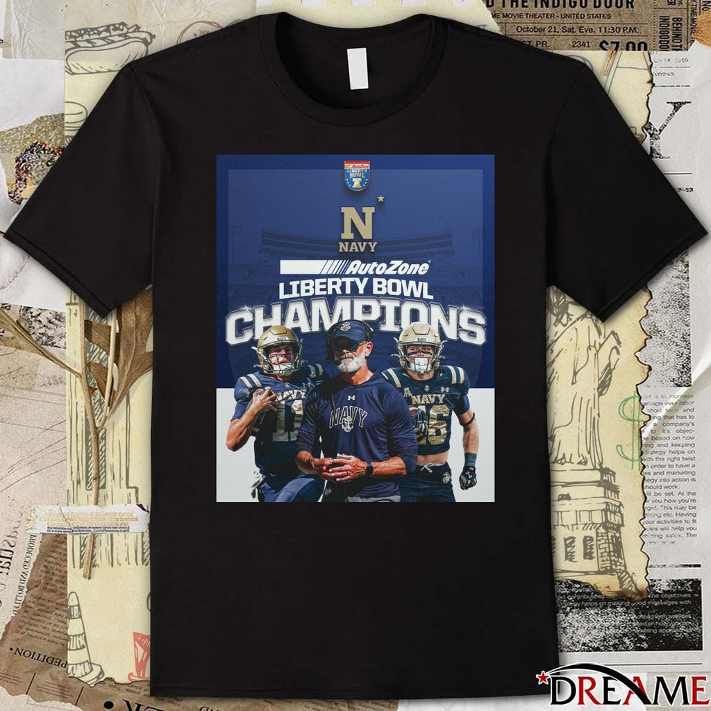 Navy Midshipmen 2026 AutoZone Liberty Bowl Champions Poster t-shirt