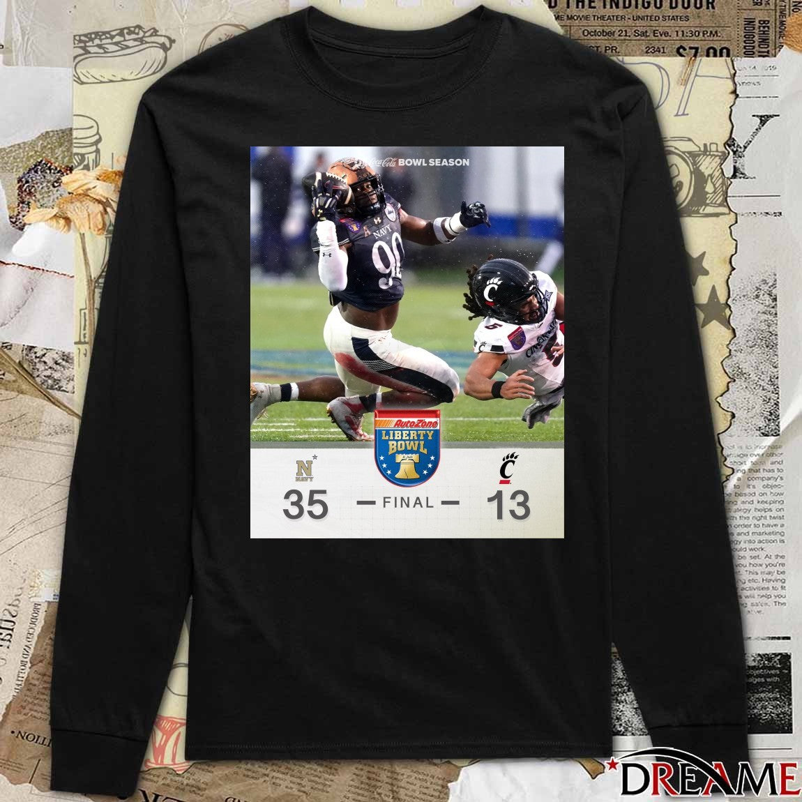 Navy Midshipmen defeated the Cincinnati Bearcats 35-13 2026 AutoZone Liberty Bowl Poster t-shirt