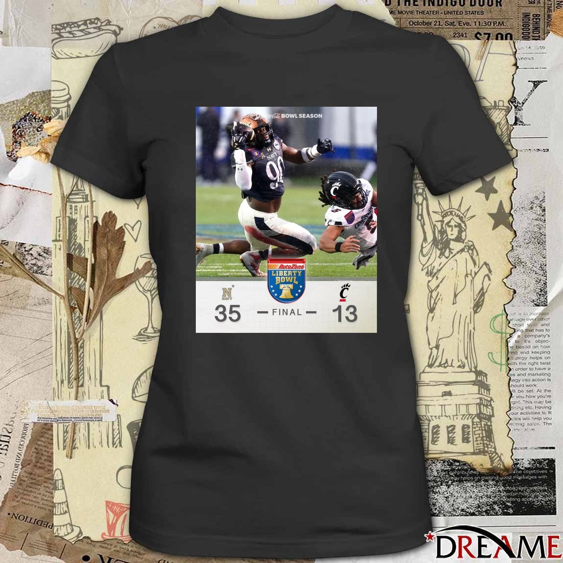 Navy Midshipmen defeated the Cincinnati Bearcats 35-13 2026 AutoZone Liberty Bowl Poster t-shirt