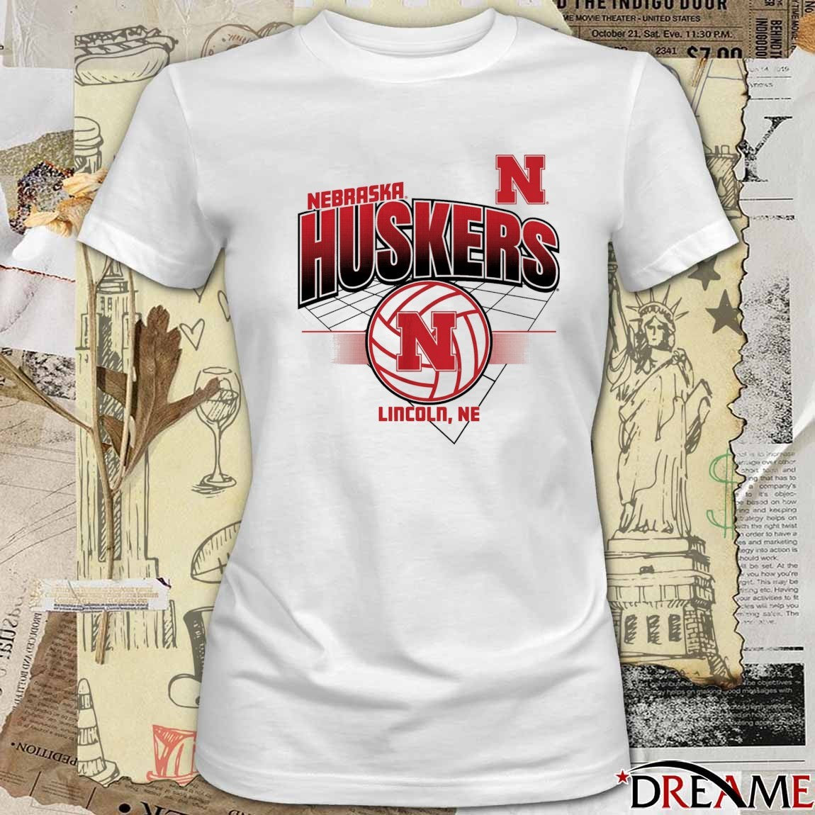 Nebraska Cornhuskers Volleyball Grid Lincoln NE t-shirt