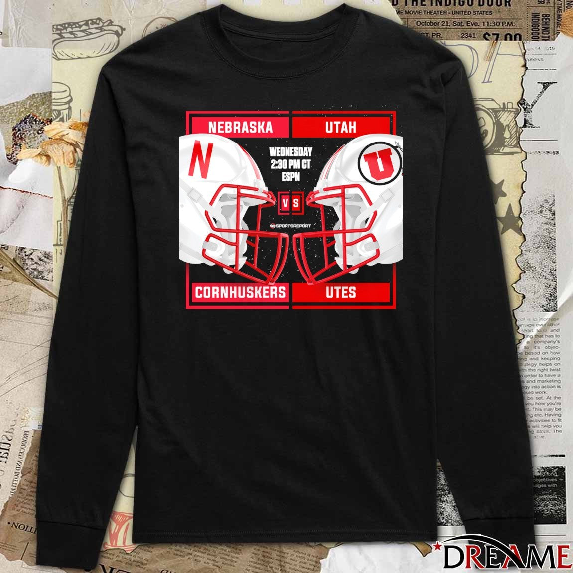 Nebraska Cornhuskers Vs Utah Utes 2025 Las Vegas Bowl Head To Head Helmets t-shirt