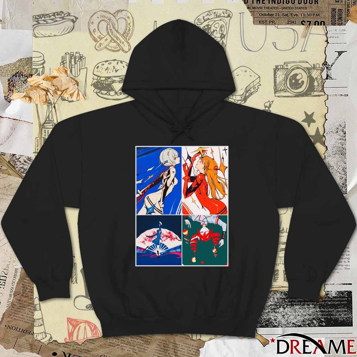 Neon Genesis Evangelion Rei Ayanami Asuka Langley Soryu Anime t-shirt