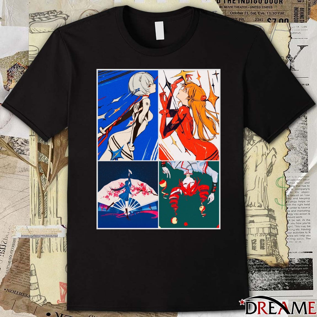 Neon Genesis Evangelion Rei Ayanami Asuka Langley Soryu Anime t-shirt