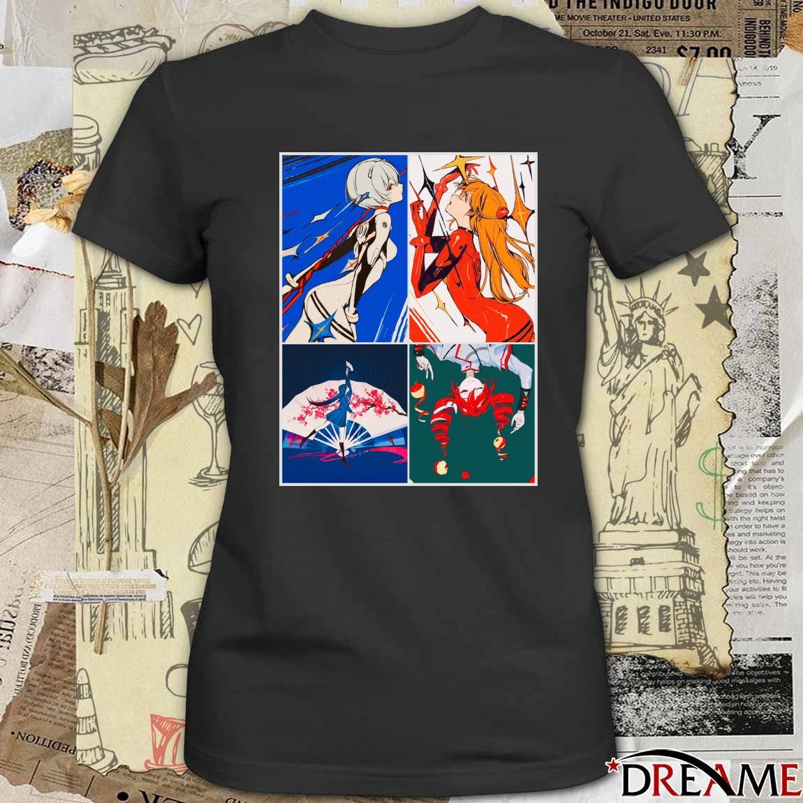 Neon Genesis Evangelion Rei Ayanami Asuka Langley Soryu Anime t-shirt